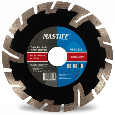 Tarcza diamentowa Mastiff MFDC125 125x22,2 głębokie cięcie