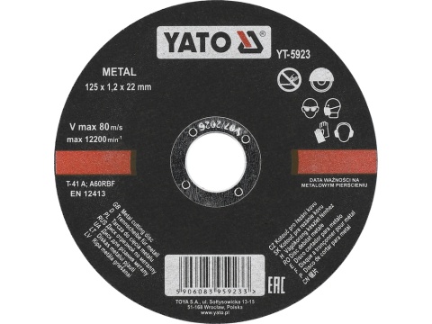 Tarcza do metalu 125x1,2x22 mm Yato