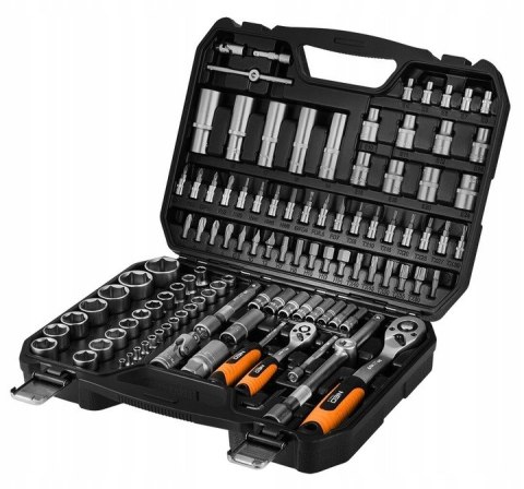 Klucze Nasadowe 110 elementów 1/2", 1/4" Walizka NEO TOOLS