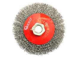 Szczotka druciana boczna 100mm na szlifierkę M14 drut karbowany