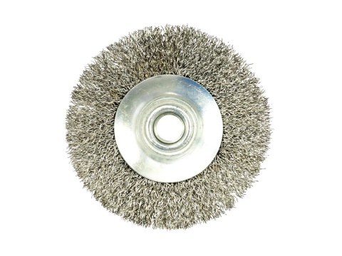 Szczotka druciana boczna 100mm na szlifierkę M14 drut karbowany