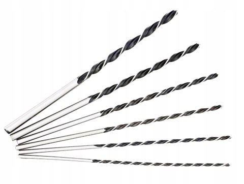 WIERTŁA DO DREWNA zestaw DŁUGIE 300 MM 6szt 6-14mm