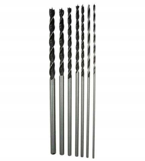 WIERTŁA DO DREWNA zestaw DŁUGIE 300 MM 6szt 6-14mm