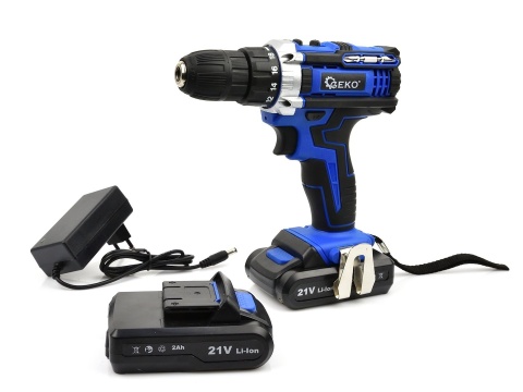 Wiertarko-wkrętarka z funkcją udaru 21V 2x akumulator 2ah