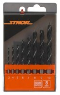 Wiertła do drewna Sthor 22381 3-10 mm 8 sztuk