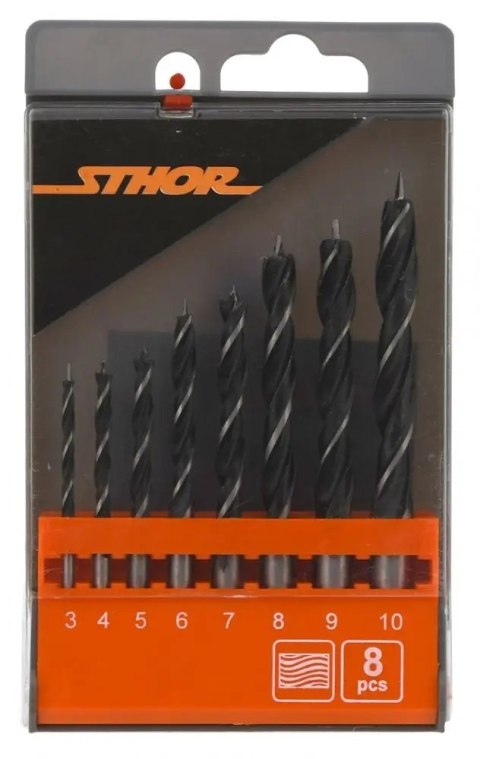Wiertła do drewna Sthor 22381 3-10 mm 8 sztuk