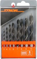 Wiertła do drewna Sthor 22381 3-10 mm 8 sztuk