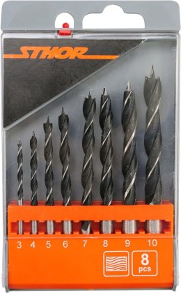 Wiertła do drewna Sthor 22381 3-10 mm 8 sztuk