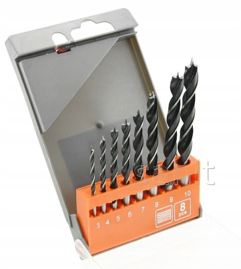 Wiertła do drewna Sthor 22381 3-10 mm 8 sztuk