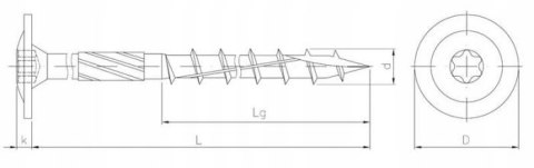 8x320 WKRĘTY CIESIELSKIE TORX TALERZ TALERZOWE 50szt