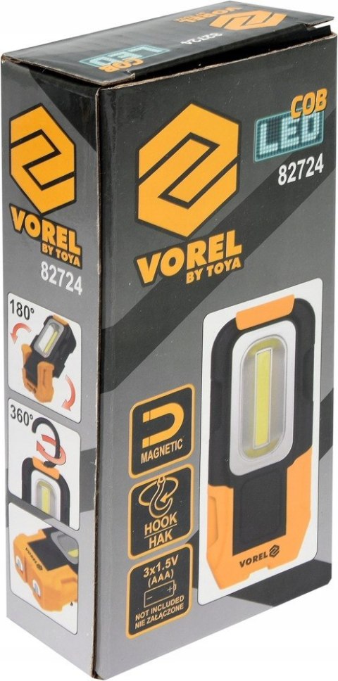 LAMPA RĘCZNA OBROTOWA COB LED 82724 VOREL