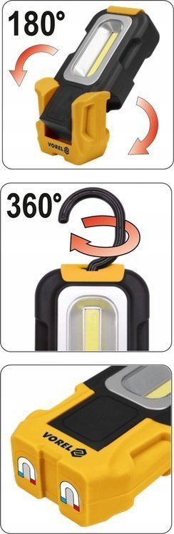 LAMPA RĘCZNA OBROTOWA COB LED 82724 VOREL