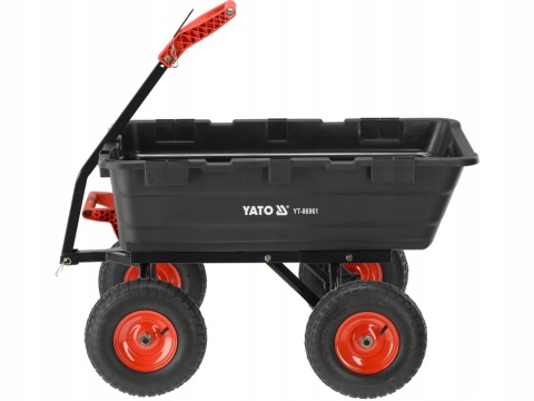 WÓZEK OGRODOWY TRANSPORTOWY YATO Z WYWROTKĄ XXL 550kg KOŁA 13" WYWROTKA
