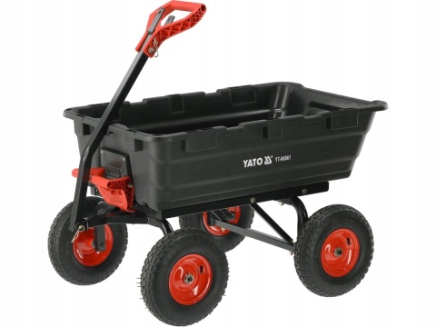 WÓZEK OGRODOWY TRANSPORTOWY YATO Z WYWROTKĄ XXL 550kg KOŁA 13" WYWROTKA